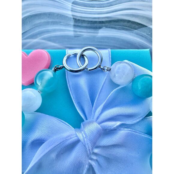 Tiffany & Co. Paloma Picasso Amazonite, Moonstone, Chalcedony Bead Bracelet, 8" - Picture 3 of 6